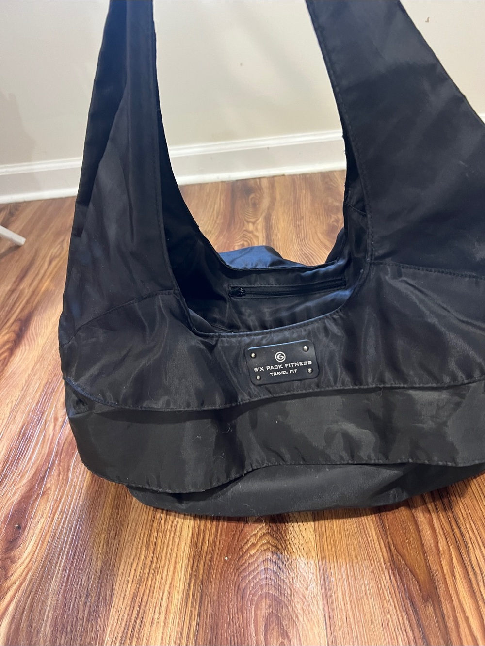 Six Pack Fitness Black Travel Fit Tote Bag- Asana bag with yoga mat straps